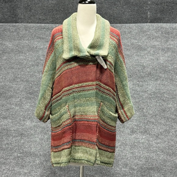 Ralph Lauren Sweater Womens Small Boho Cozy Striped Knit Cashmere Wool Cardigan - Picture 1 of 15